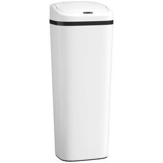 HOMCOM Cubo de basura 33x25x84 cm blanco