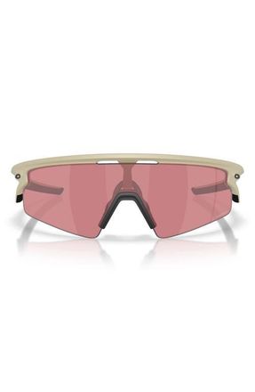 Oakley Gender Inclusive Sphaera Strike 37mm Shield Sunglasses in Matte Sand /Prizm Dark Golf at Nordstrom