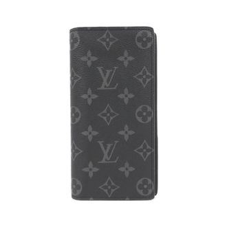 Louis Vuitton Black Coated Canvas Long Wallet (Bi-Fold) (Pre-Owned)
