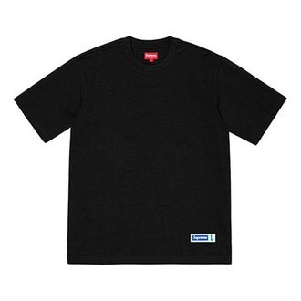 SUPREME SS19 Athletic Label Tee Sports Short Sleeve Unisex Black SUP-SS19-10186