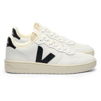 Veja Mens V-10 Leather Shoes White 46 EU