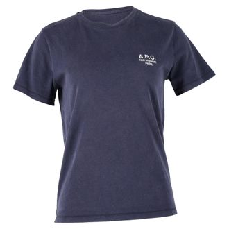 A.P.C. A. P.C. Standard Rue Madame T-shirt in Navy Blue Cotton