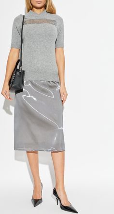 Fabiana Filippi Skirt With A Shimmering Finish, Womens, Silver
