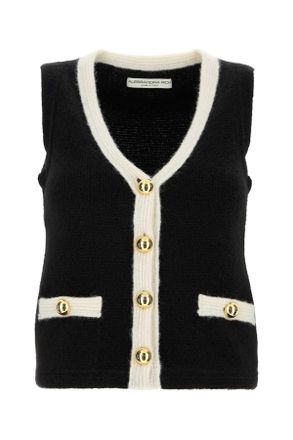 Alessandra Rich Black Alpaca Blend Vest