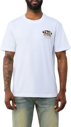 True Religion Stacked Logo Cotton Graphic T-Shirt in Optic White at Nordstrom, Size Xxx-Large