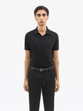 Tiger Of Sweden Ray Open-Neck Polo Shirt In Dark Ink
