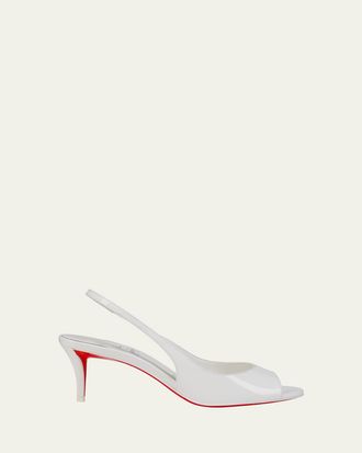 Christian Louboutin 60mm Sofia Z Patent Leather Slingback Pumps