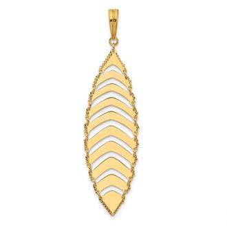 Diamond2Deal 14k Yellow Gold Polished Dia-cut Fancy Dangle Pendant
