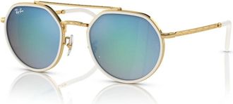 Ray-Ban Sunglasses, unisex, Yellow, Size: 53 MM Gold/Light Blue Shaded Sunglasses RB 3765