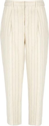Pantaloni Torino Cropped Broeken - Dames - Vrijetijds broeken - Wit - M - Katoen - Broeken