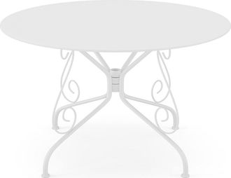 Vente-Unique Mesa de jard&iacute;n D.120 cm de metal - Blanco - GUERMANTES de MYLIA