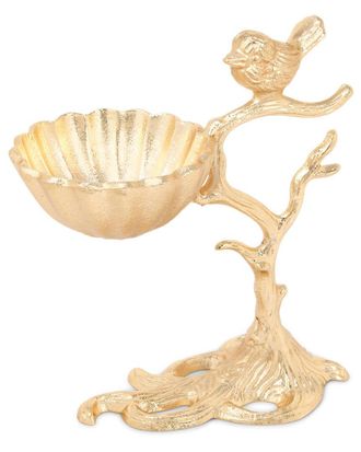 Alice Pazkus 7In Centerpiece Bowl On Branch Base With Bird