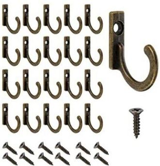 OEM Juego De 60 Ganchos De Pared Vintage, De Color Bronce Sobrio, Con Tornillos, Adecuados Para Cuencos, Bolsitas De Joyer&iacute;a, Toallas, Etc., Y Que Se Pued