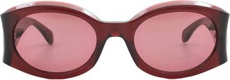 Ferragamo Burgundy Oval Ladies Sunglasses SF2008S 612 55