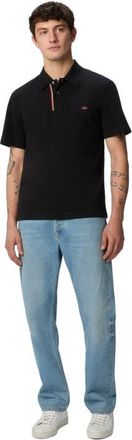 Missoni Solid Color Cotton Piqué Polo Shirt With Zigzag Embroidery And Contrasting Detail in Black at Nordstrom, Size Xx-Large