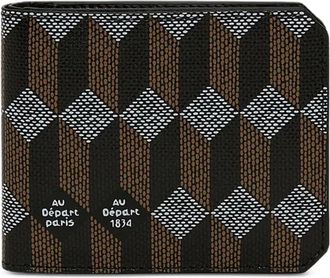 Au D&eacute;part geometric-pattern wallet - unisex - Canvas - One Size - Brown