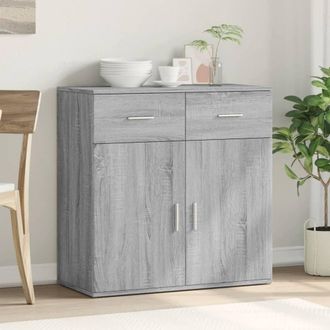 Berkfield Home Sideboard Grey Sonoma 79x38x80 cm Engineered Wood | Size: 79 x 38 x 80 cm