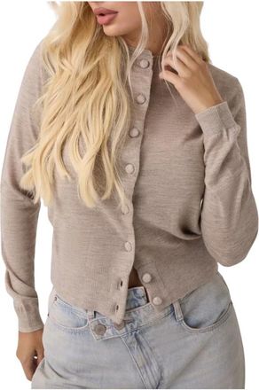 Guess Priscilla Cardi Sweater - Dames - Vesten - Beige - XS - Leer - Truien & Vesten