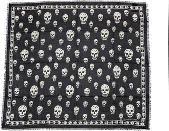 Alexander McQueen Skull Print Sjaal - unisex - Sjaals - Zwart - ONE Size - Accessoires