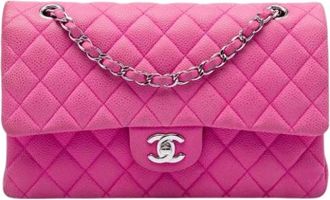 Chanel Pre-owned Vintage Double Flap Shoulder Bag - Dames - Vintage Schoudertas - Roze - ONE Size - Leer - Vintage