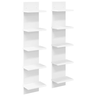 vidaXL Estante De Pared 2 Uds. Blanco 22 X 15 X 100 Cm Vidaxl