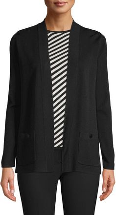 Anne Klein Malibu Open Front Cardigan in Black at Nordstrom, Size X-Small