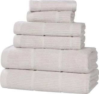 Superior Milo Smart Twist Cotton Medium Weight Solid Ribbed 6Pc Towel Set