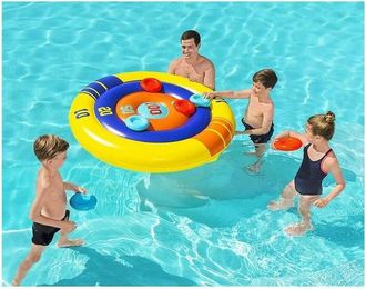 Trade Shop Trade Shop - Gioco Galleggiante Gonfiabile Rotondo Disc Champion Frisbee &Oslash;140cm Piscina 52566