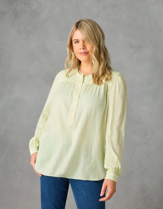 Live Unlimited London Womens Lemon Charmbray Boho Blouse - Yellow - Size: 16