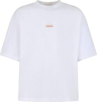 Marni T-shirt con logo ricamato - Bianco