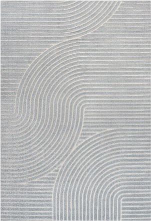 Jonathan Y Designs Hallie High-Low Minimalist Curve Geometric Area Rug in Light Blue/cream at Nordstrom, Size 4Ft 0In X 6Ft 0In