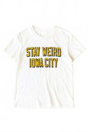 The Original Retro Brand Womens Stay Weird Iowa City Cut Tee Shirt In Antique White