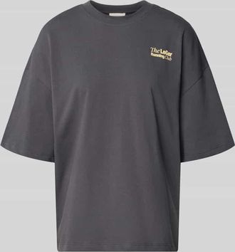 LeGer By Lena Gercke Oversized T-Shirt mit Label-Detail Modell Regina in Dunkelgrau, Gr&ouml;&szlig;e 34