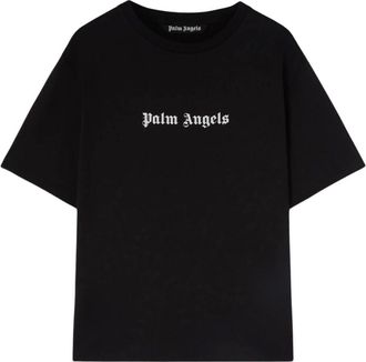 Palm Angels Tops, Heren, Zwart, XL, Katoen, Logo T-shirt voor heren