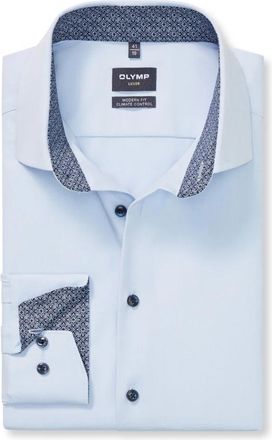 Olymp Olymp, Heren, Overhemden, Blauw, Maat: XL Katoen