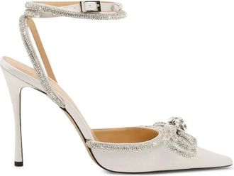 Mach & Mach Mach & Mach, Schoenen, Dames, Wit, 39 EU, Satijn, Double Bow Satin Pumps