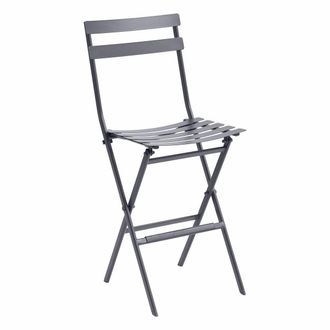 Hesperide Taburete Plegable De Acero Grafito Greensboro Con Reposapi&eacute;s