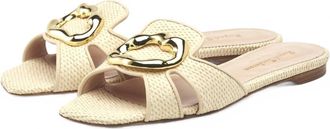Rupert Sanderson Womens Alvara Natural Raffia Slide In Alvara Raffia Natural