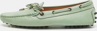 Tod's Tods Green Leather Gommino Slip On Loafers