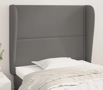 vidaXL Cabecero Con Orejas Cuero Sint&eacute;tico Gris 93x23x118/128cm Vidaxl