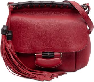 Gucci Pre-owned Gucci Medium Leather Bamboo Nouveau Fringe Crossbody 0525040 347101