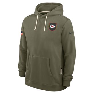 Nike Kansas City Chiefs Salute to Service Sideline Dominant Force Nike Mens Dri-FIT NFL Pullover Hoodie in Brown | 03AZ2DHA2G-D4V