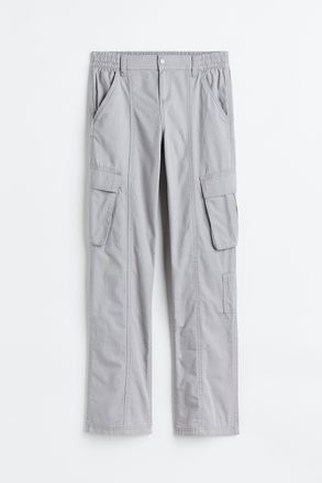 H&M Cargohose aus Canvas - Hellgrau