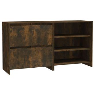 Berkfield Home 2 Piece Sideboard Smoked Oak Engineered Wood in Brown