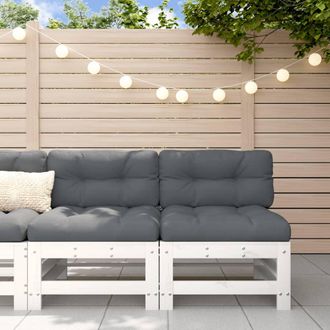 vidaXL Sof&aacute;s Centrales De Jard&iacute;n 2 Uds Madera Maciza De Pino Blanco Vidaxl