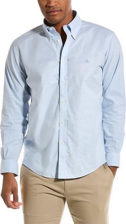 Brooks Brothers Mens Non-Iron Long Sleeve Button Down Stretch Oxford Sport Shirt, Solid, Light Blue, XL