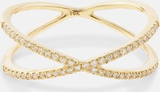 Stone and Strand X 10kt gold ring with diamonds