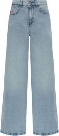 Diesel Wide-Leg Denim Jeans With Logo Patch