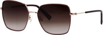 Brendel eyewear Sonnenbrille BRENDEL EYEWEAR 905059, Damen, lila (aubergine, hellgold), matt, metallic, Sonnenbrillen Sonnenbrille, Form Karree/Eckig, leichter Verlau