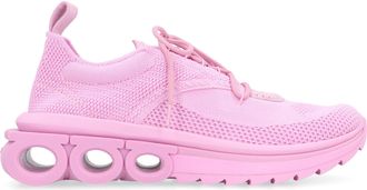 Ferragamo Womens Nima Low-Top Sneakers Pink Calf Trainers